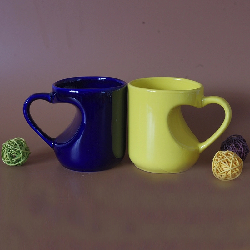 11 oz Coffee Mugs with Heart Shape Handle 9