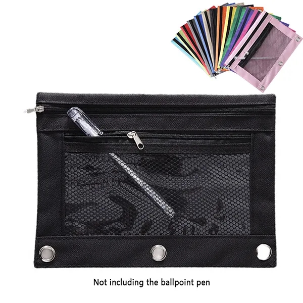 3-Ring Binder Pencil Pouch With Zipper 3