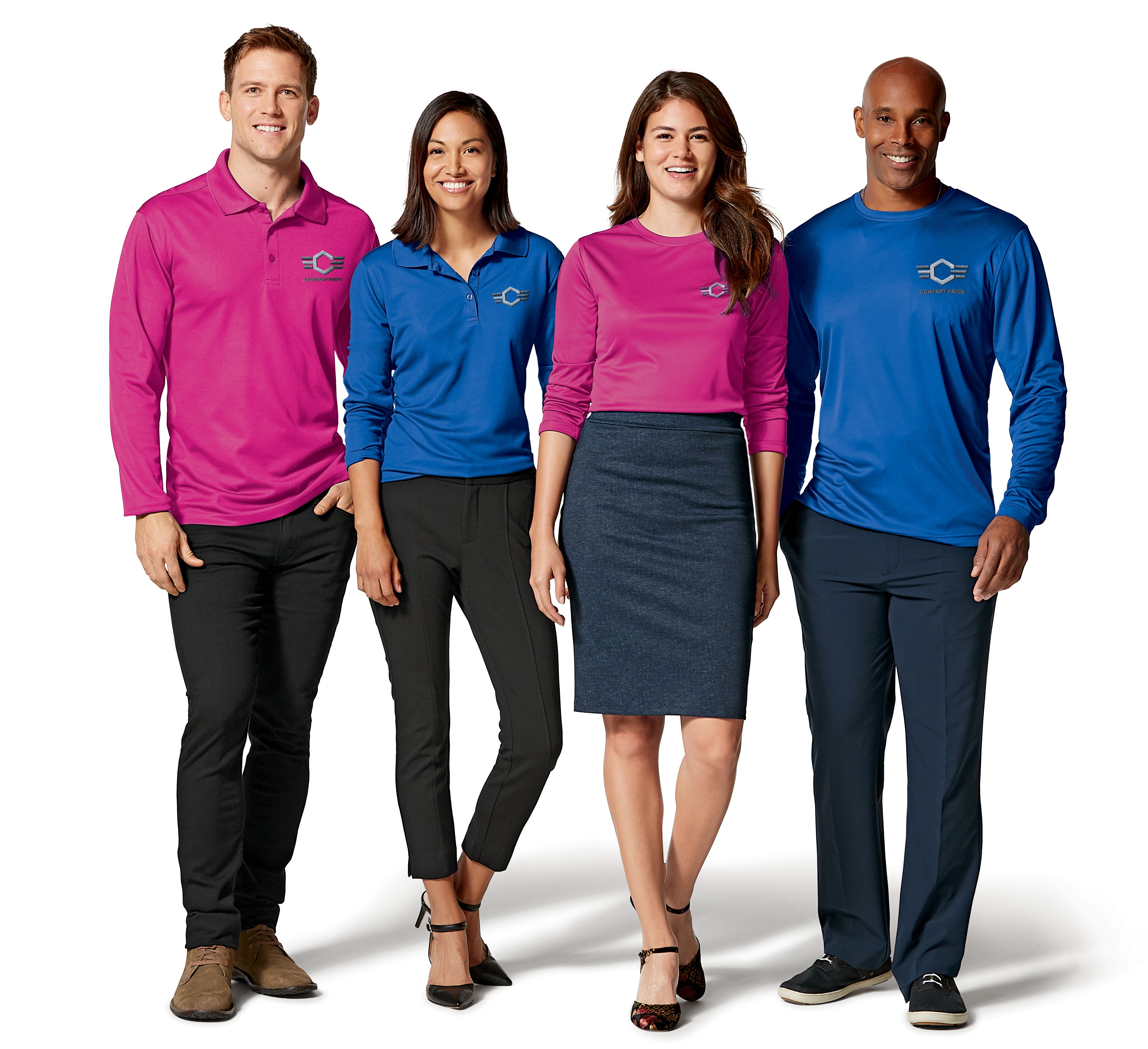 Clique Spin Solution-dyed Performance Pique Womens Long Sleeve Polo 17