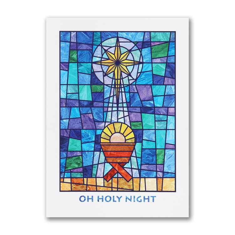 Shimmering Nativity Religious Card 2
