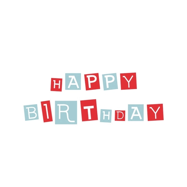 Color Block Birthday Greeting Cards 2