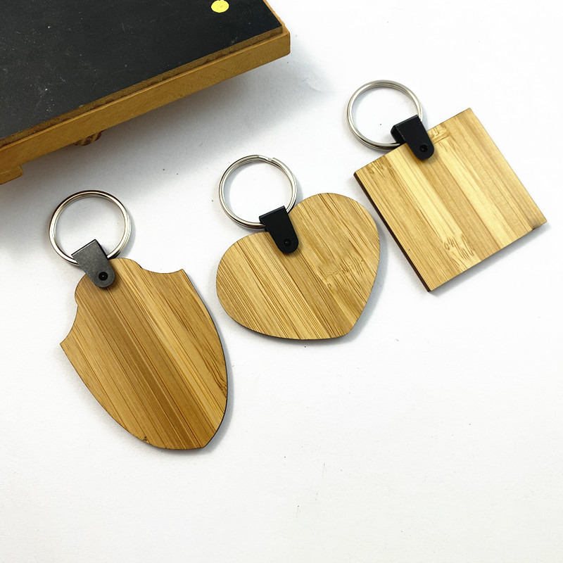 Custom Shape Bamboo Key Pendant 3
