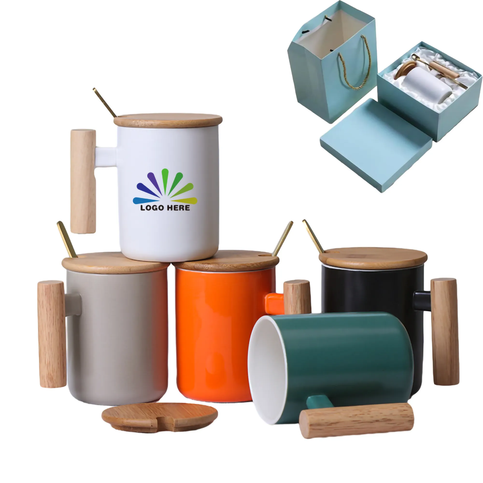 Ceramic Mug With Bamboo Lid 2
