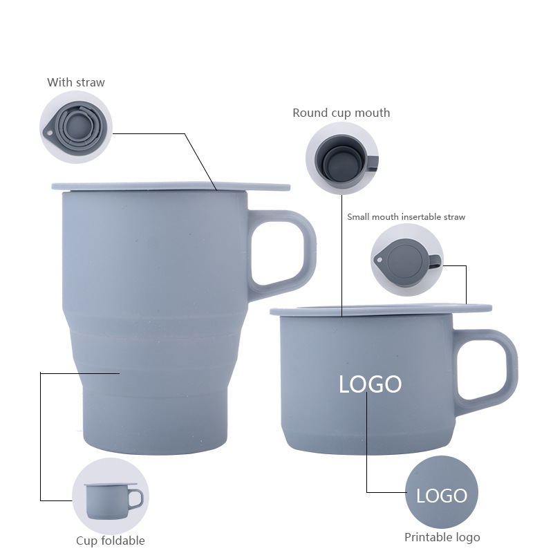 12 OZ Collapsible Silicone Mug W/ Straw 3
