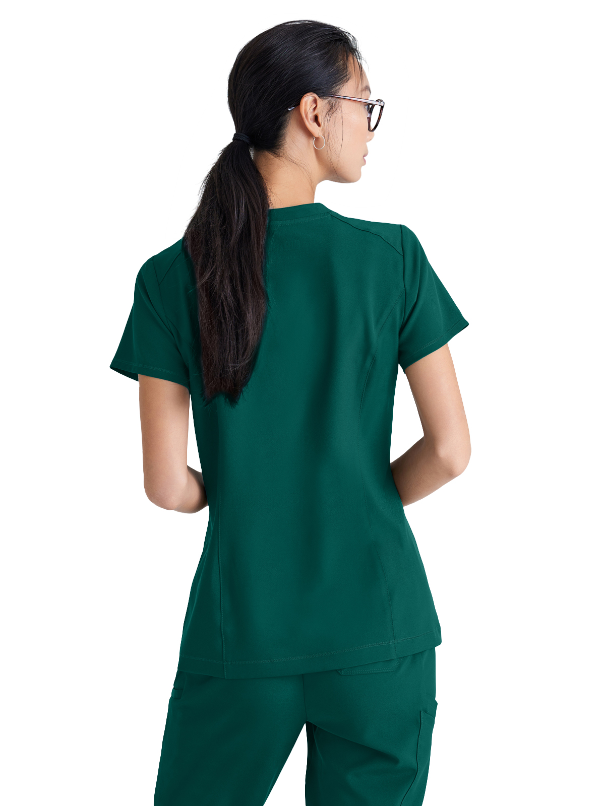 Grey's Anatomy Evolve Stretch - Women's One-Pocket Banded V-Neck Sway Scrub Top 2