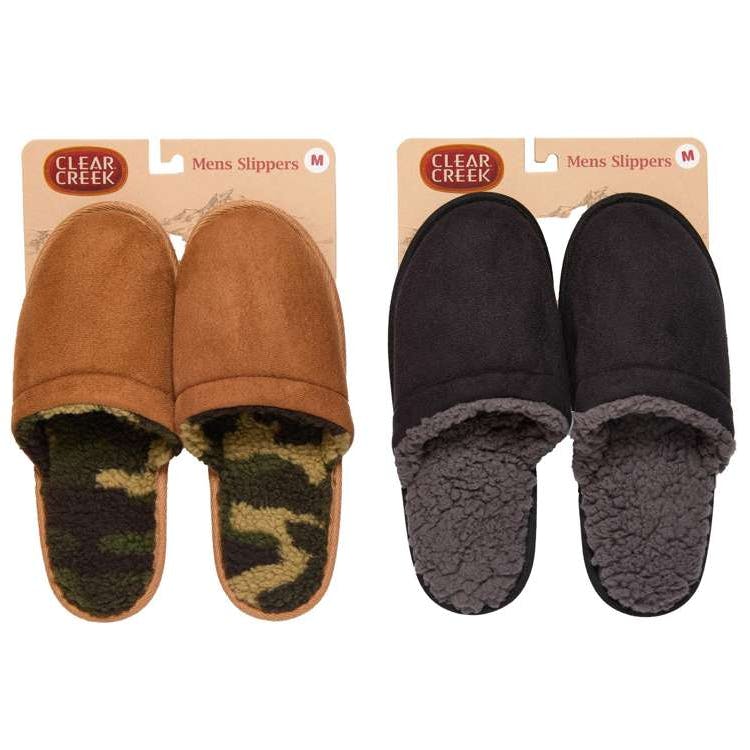 Men's Micro Suede Sherpa Lined Slippers Size S-L 2