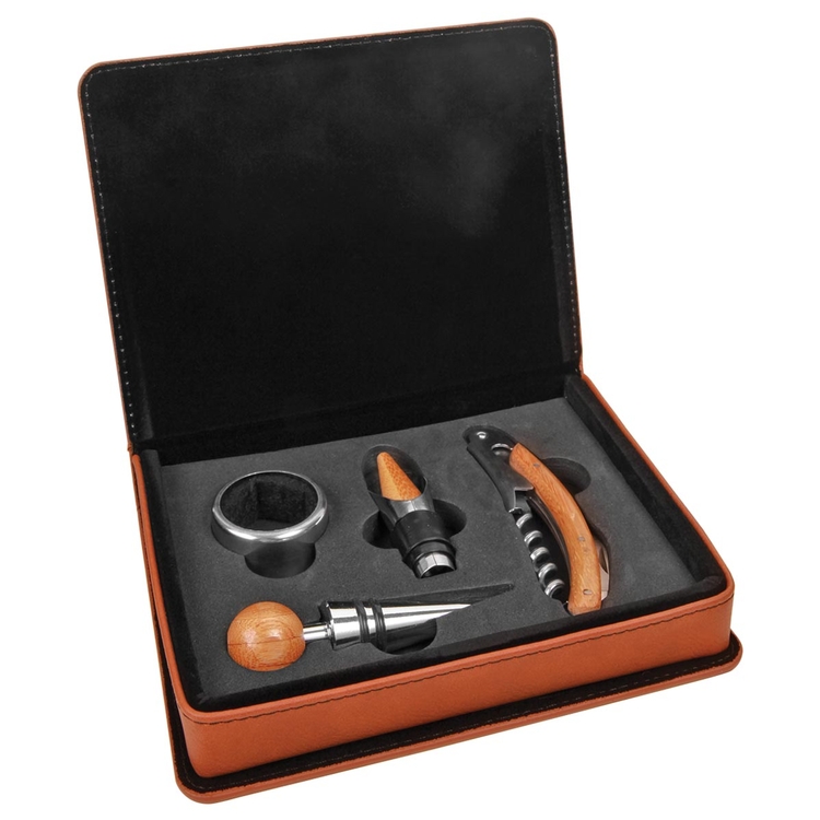 Rawhide Leatherette 4-Piece Wine Tool Set 3