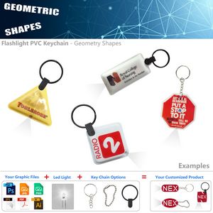 Vividly Colored LED Keychain Flashlight In Various Shapes 6