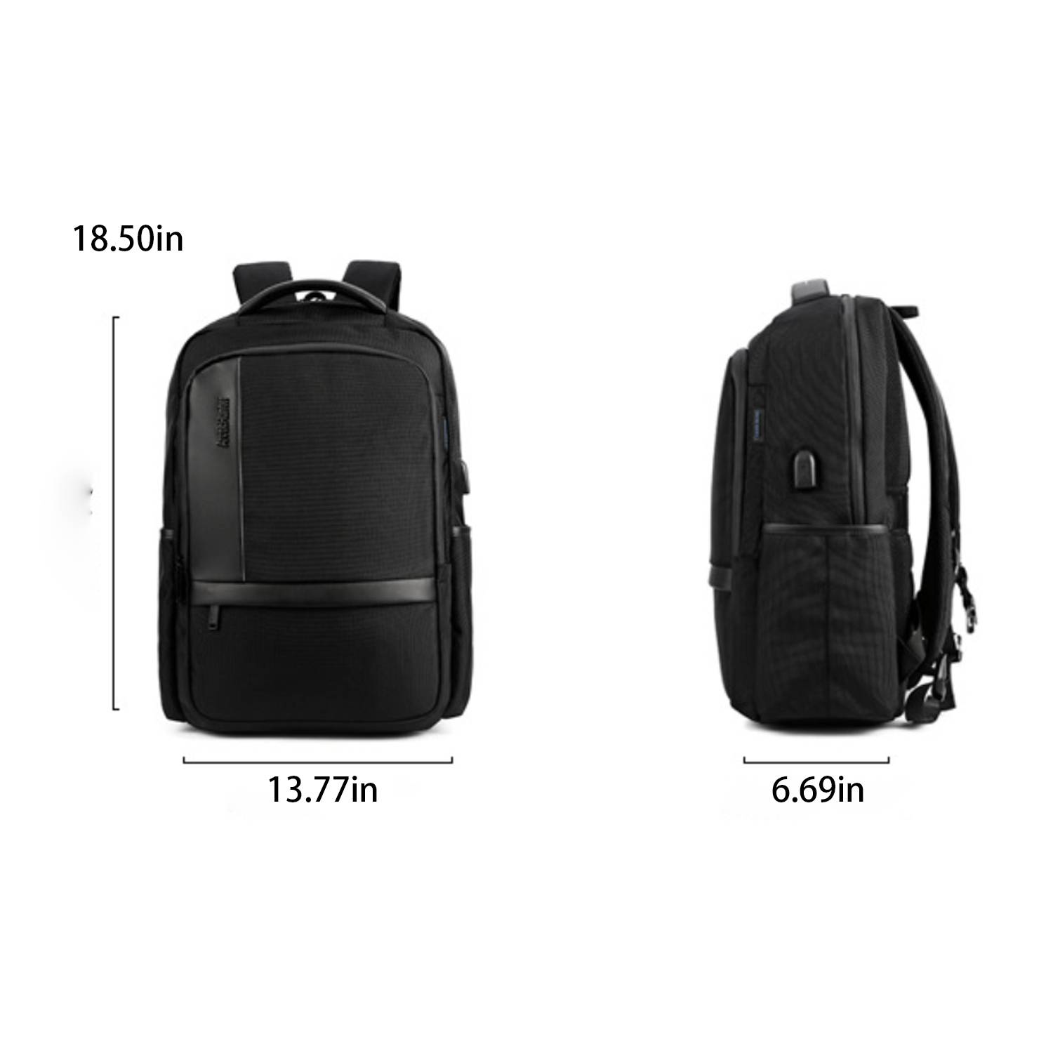 Business Notebook Polyester Backpack With USB Charging Port 6