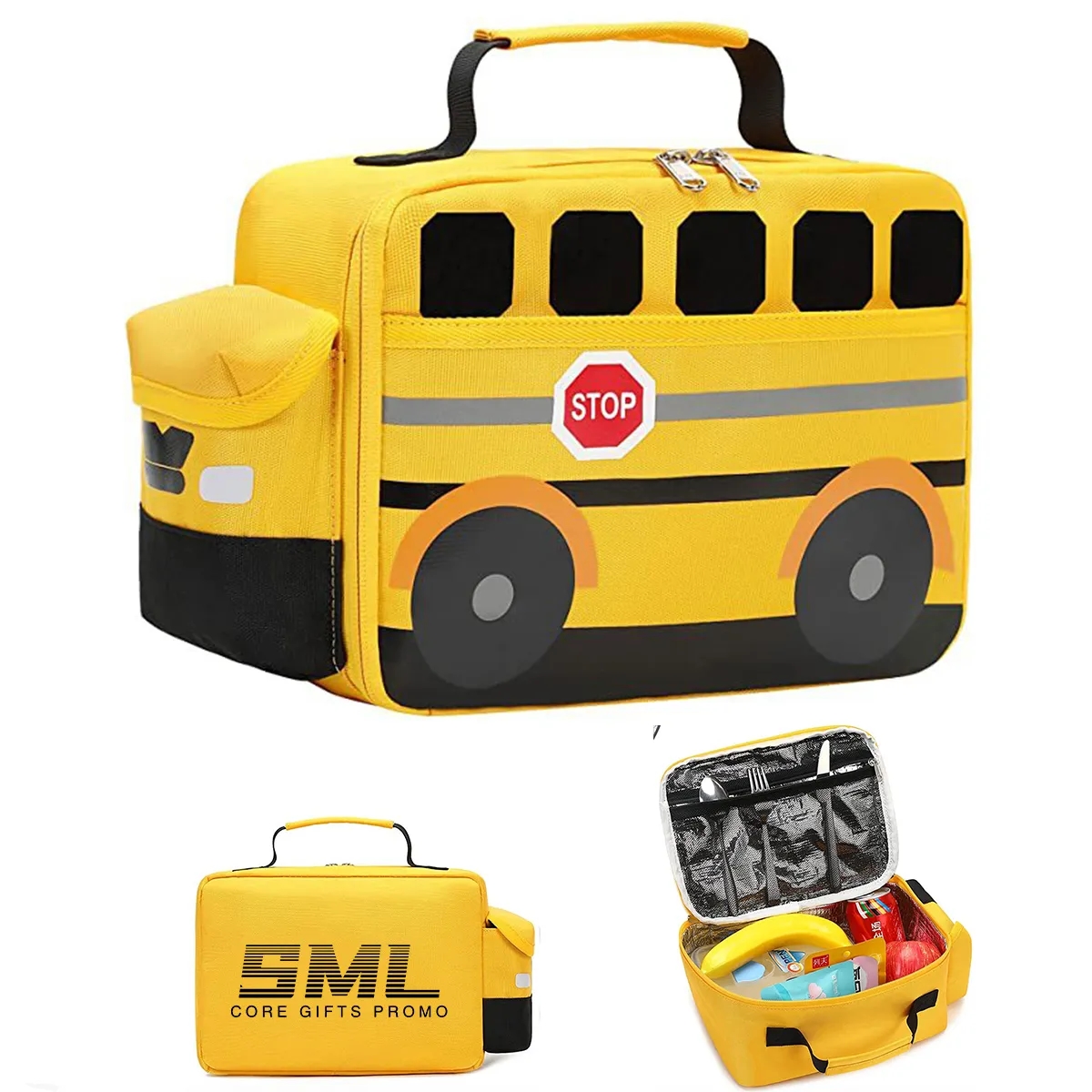 Insulated Reusable Cooler Scool Bus Lunch Box for Kids 2