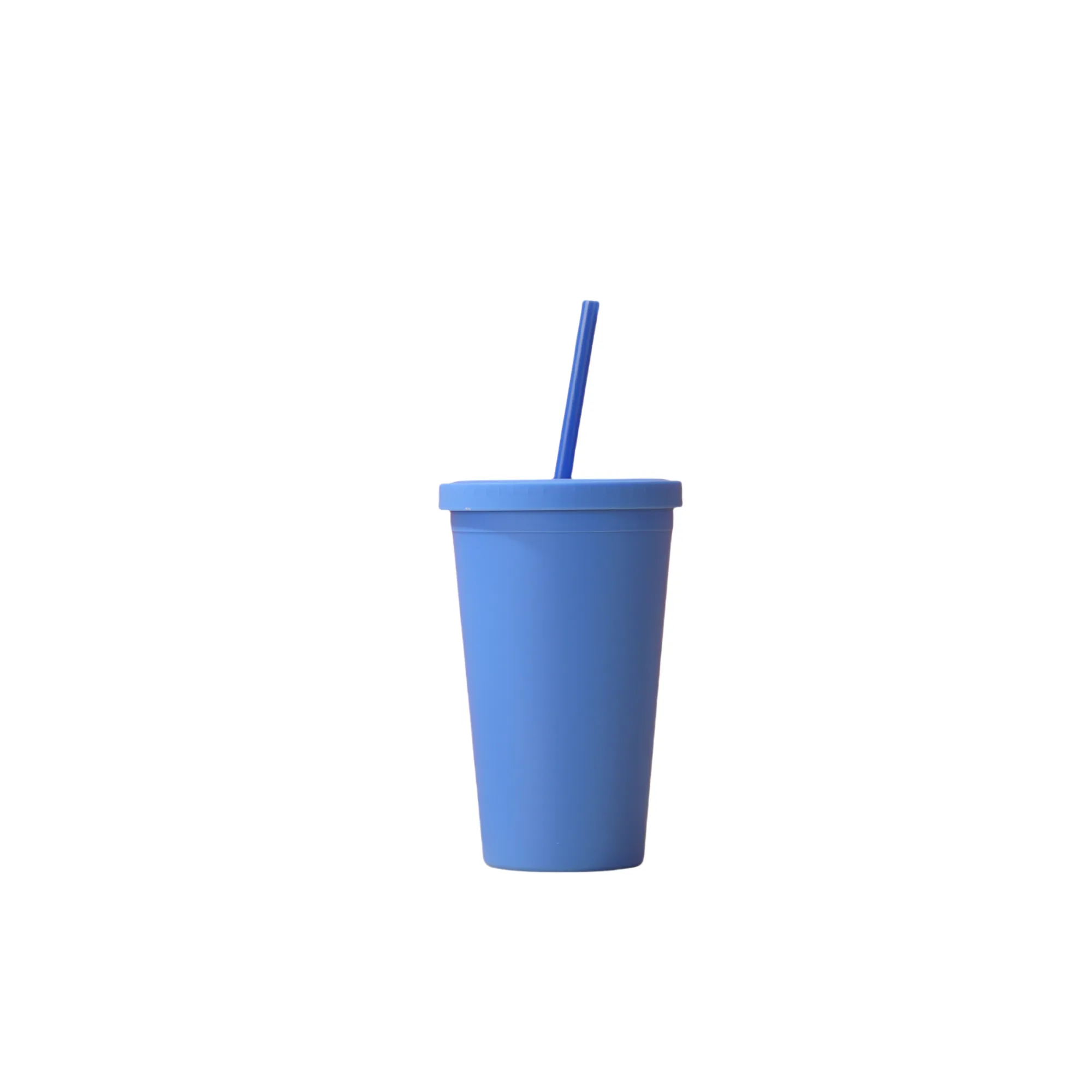 16 Oz Double Walled Cup With Lid And Straw 2