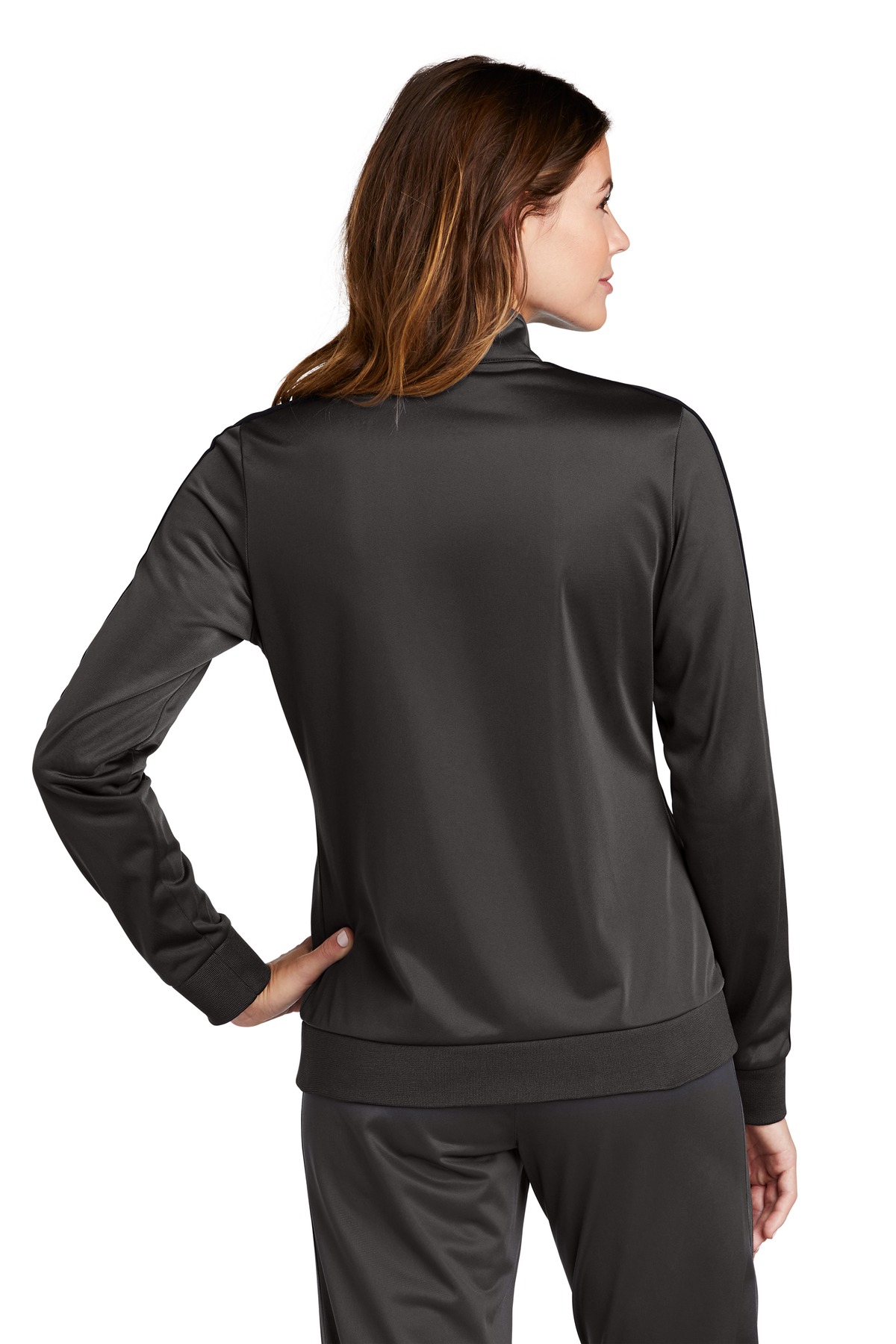 Sport-Tek Women's Tricot Sleeve Stripe Track Jacket. LST94 37