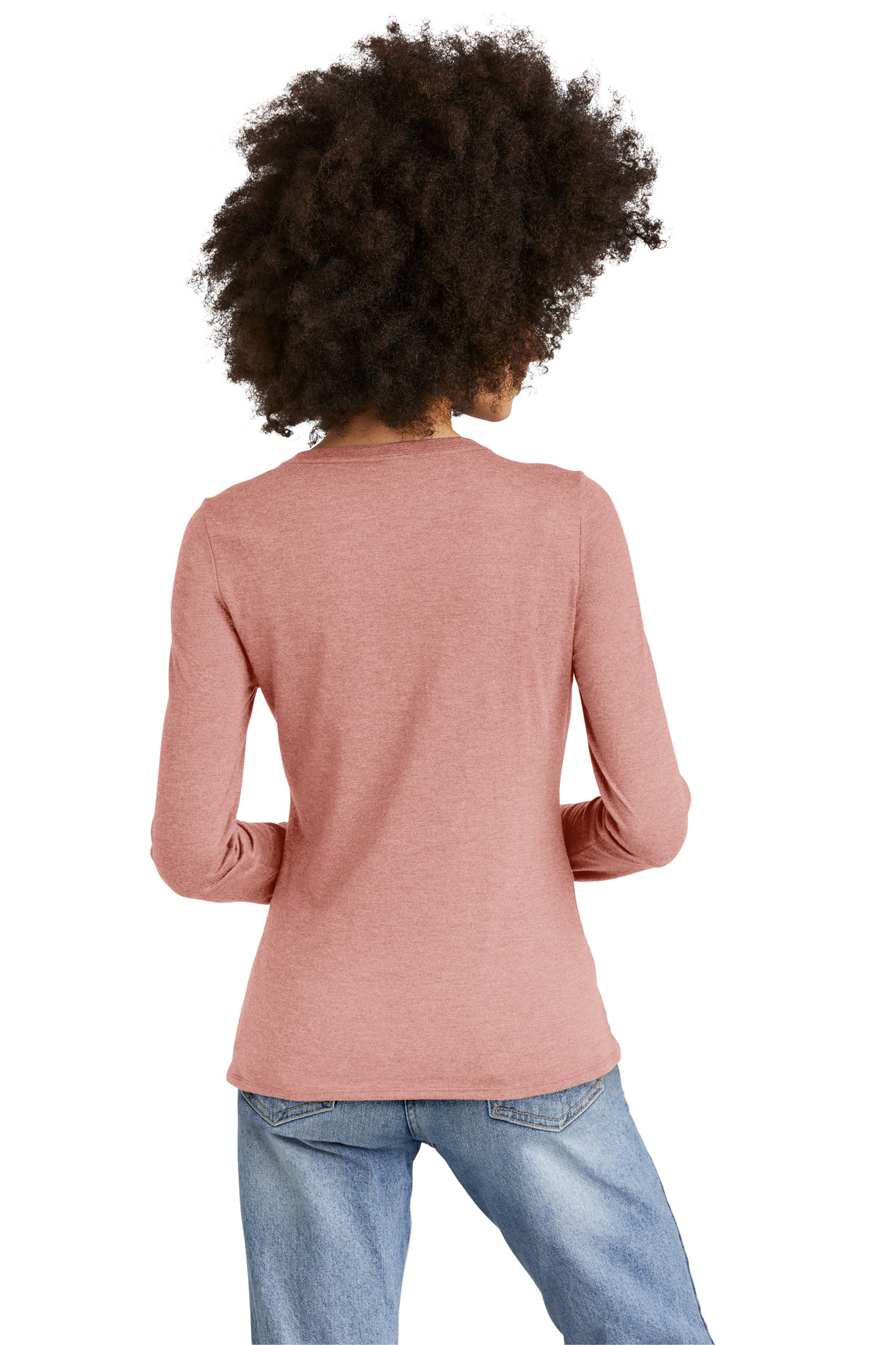 District Women's Perfect Tri Long Sleeve V-Neck Tee DT135 70