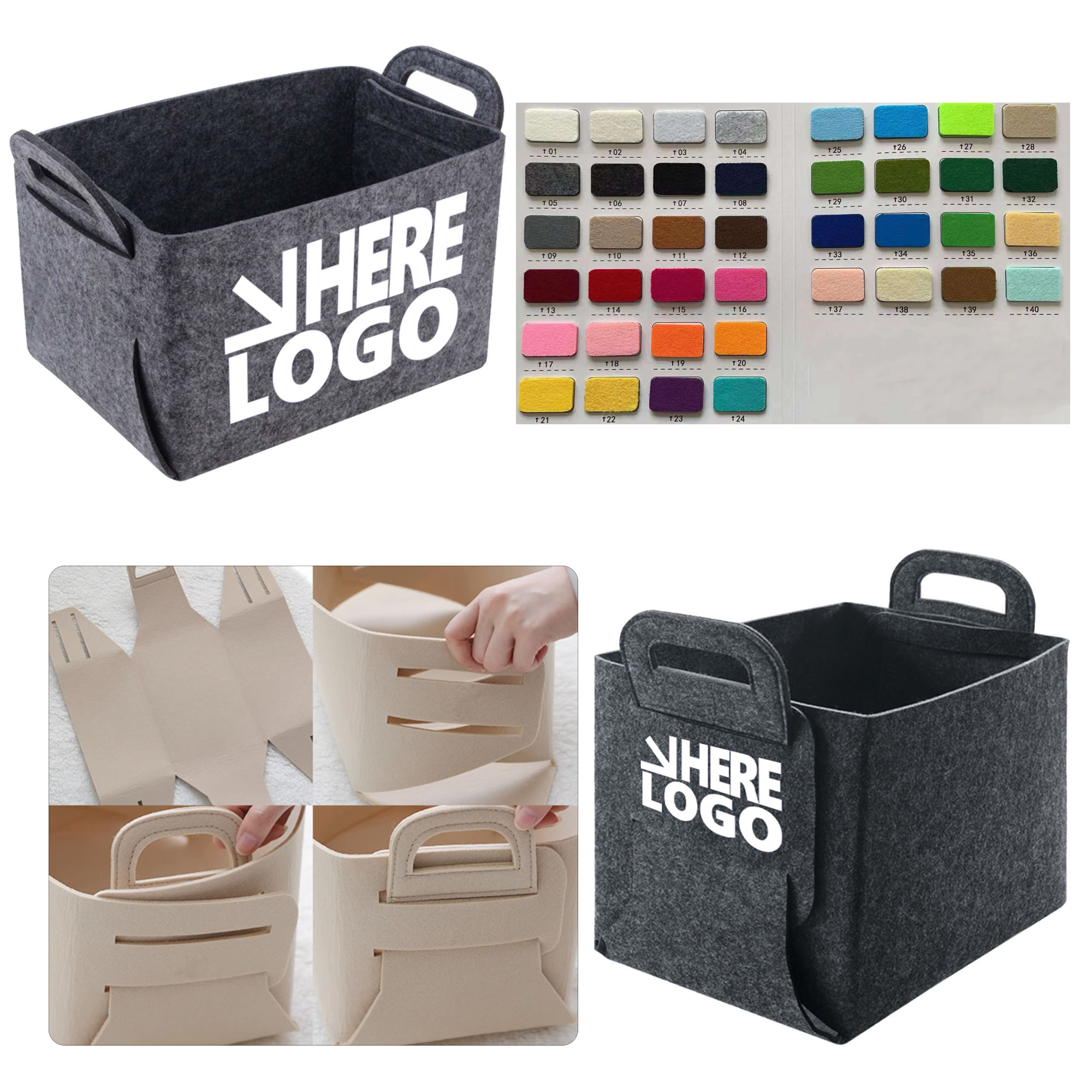 Foldable Felt Storage Basket 1