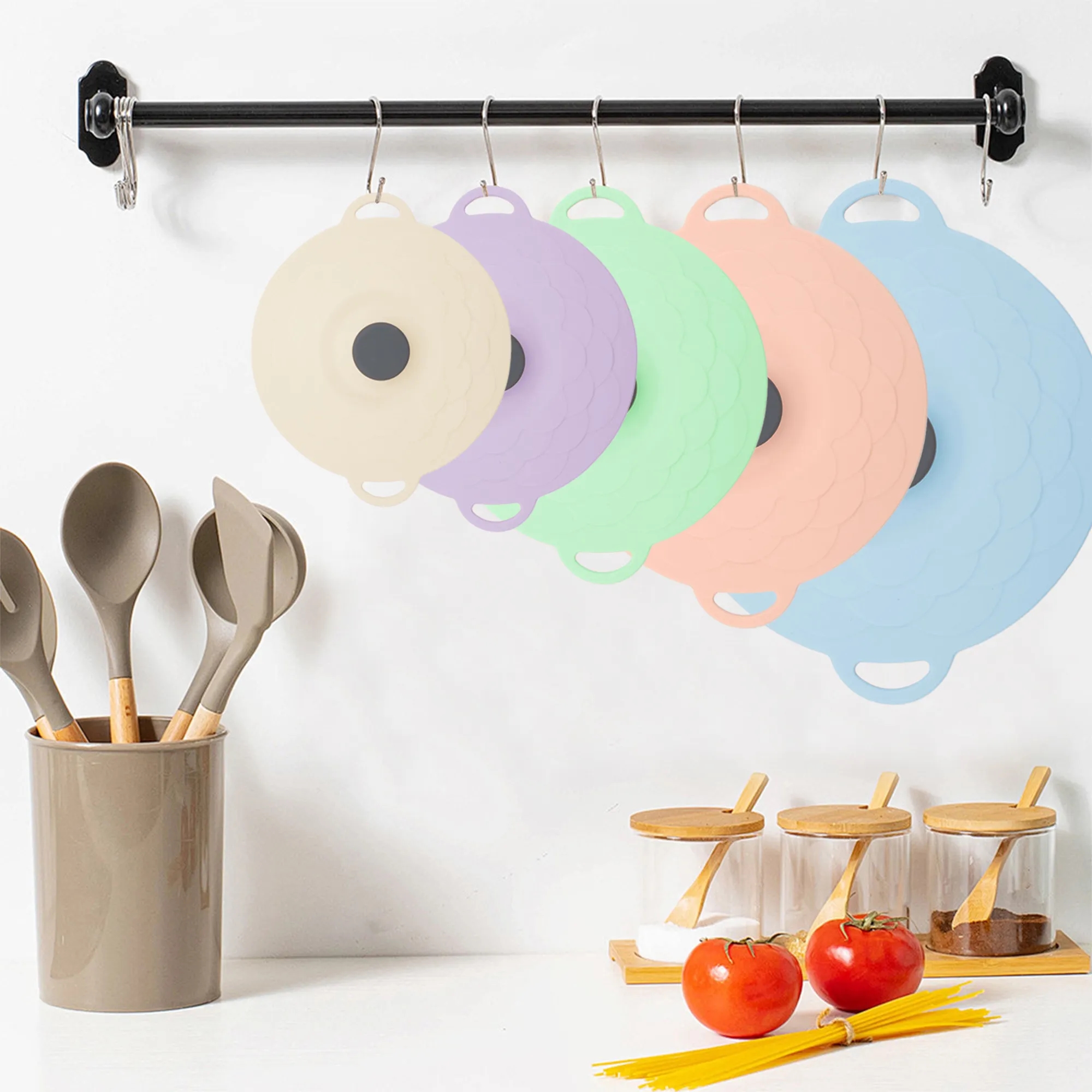 Silicone Food Cover Set, Reusable Dust Protector 5 Piece 3