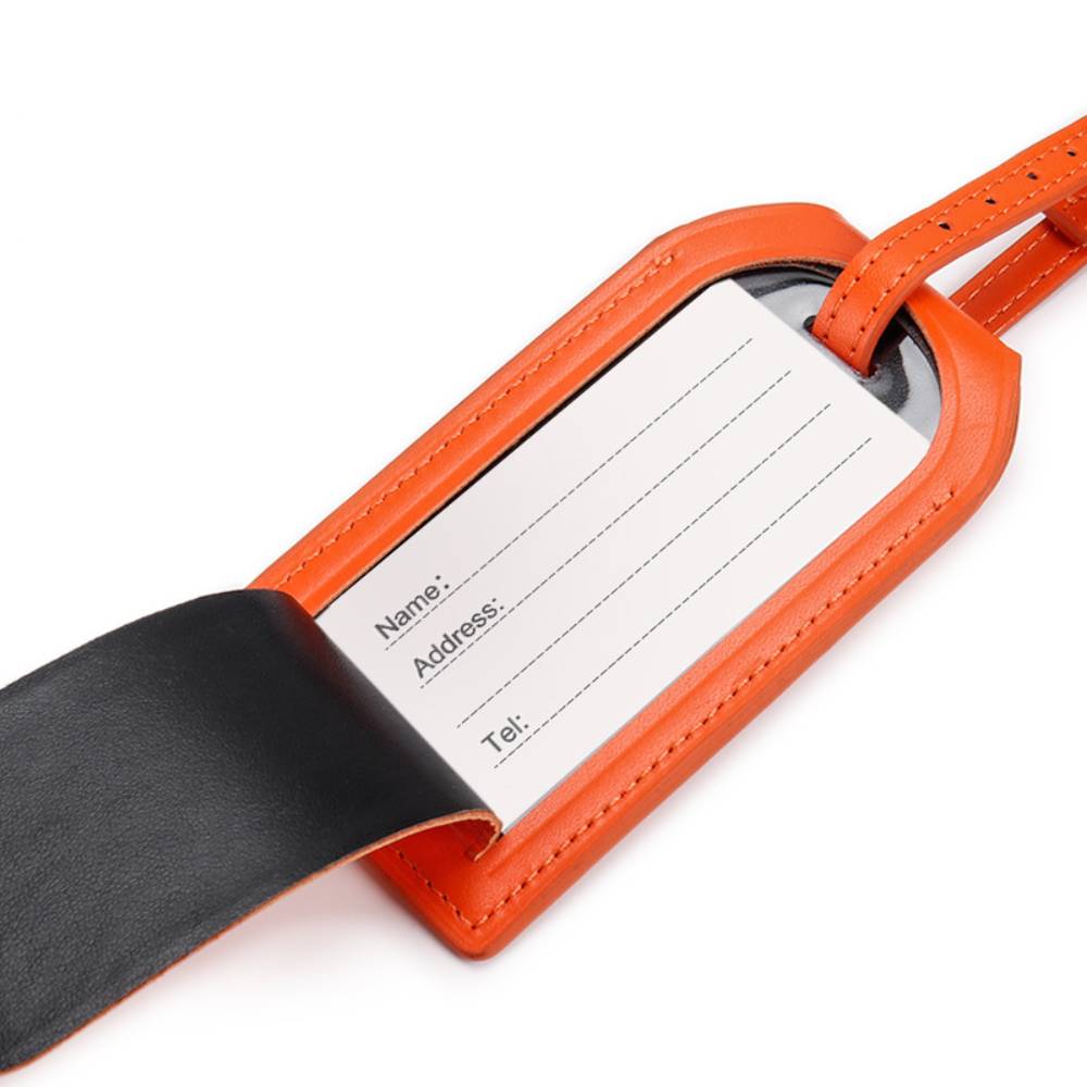 Leather Luggage Tag With Positioning Tracker Cover 4
