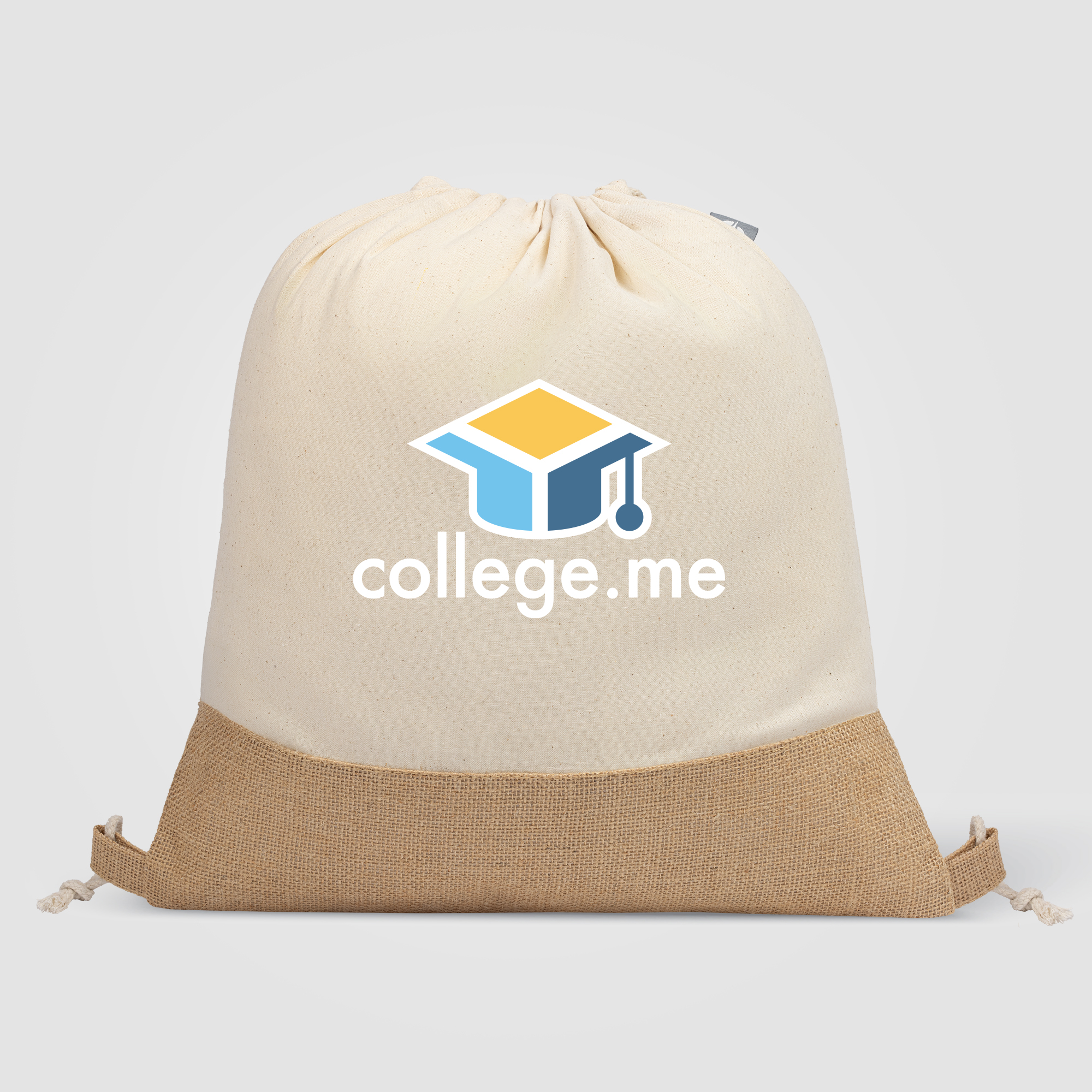 Rio™ Drawstring Bag - 5 oz. Recycled Cotton Blend with Jute 1