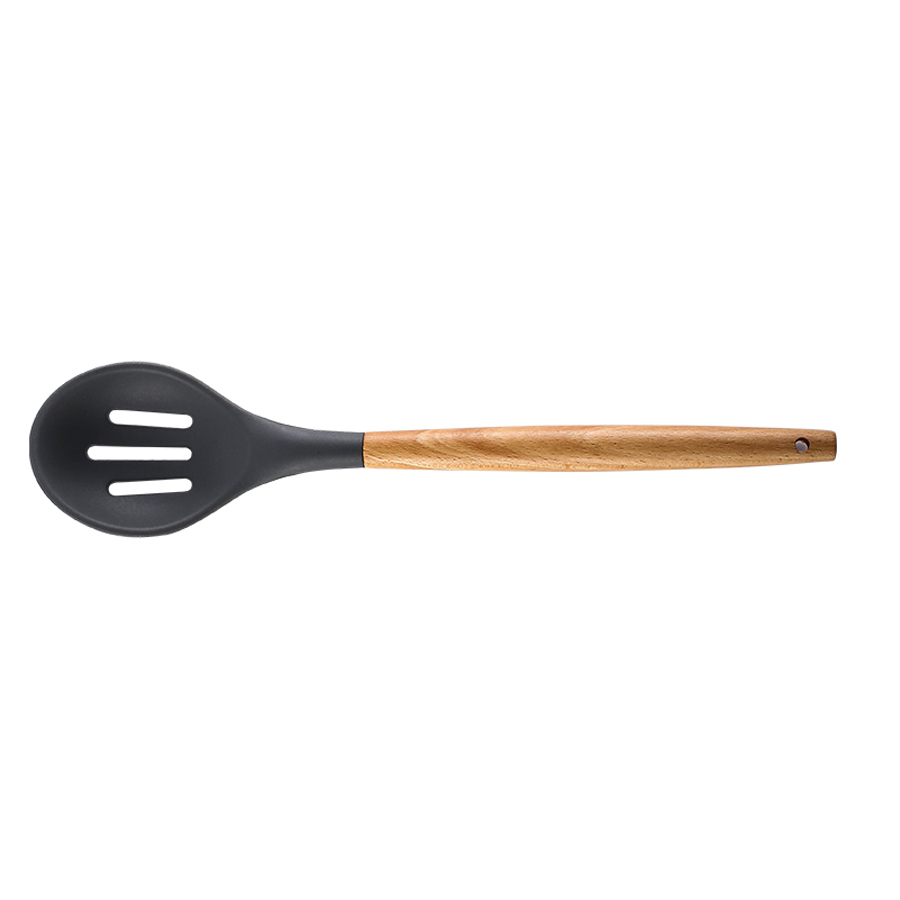 Silicone Cooking or Serving Utensil with Wooden Handle – Sold Individually or as a Set 15