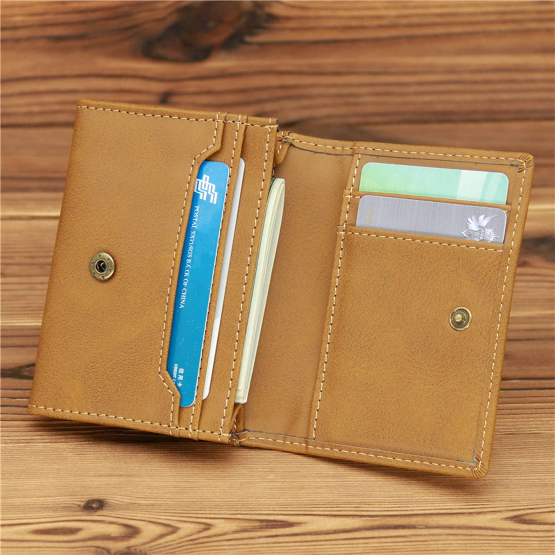 Small RFID Card Wallet Slim PU Leather Business 4