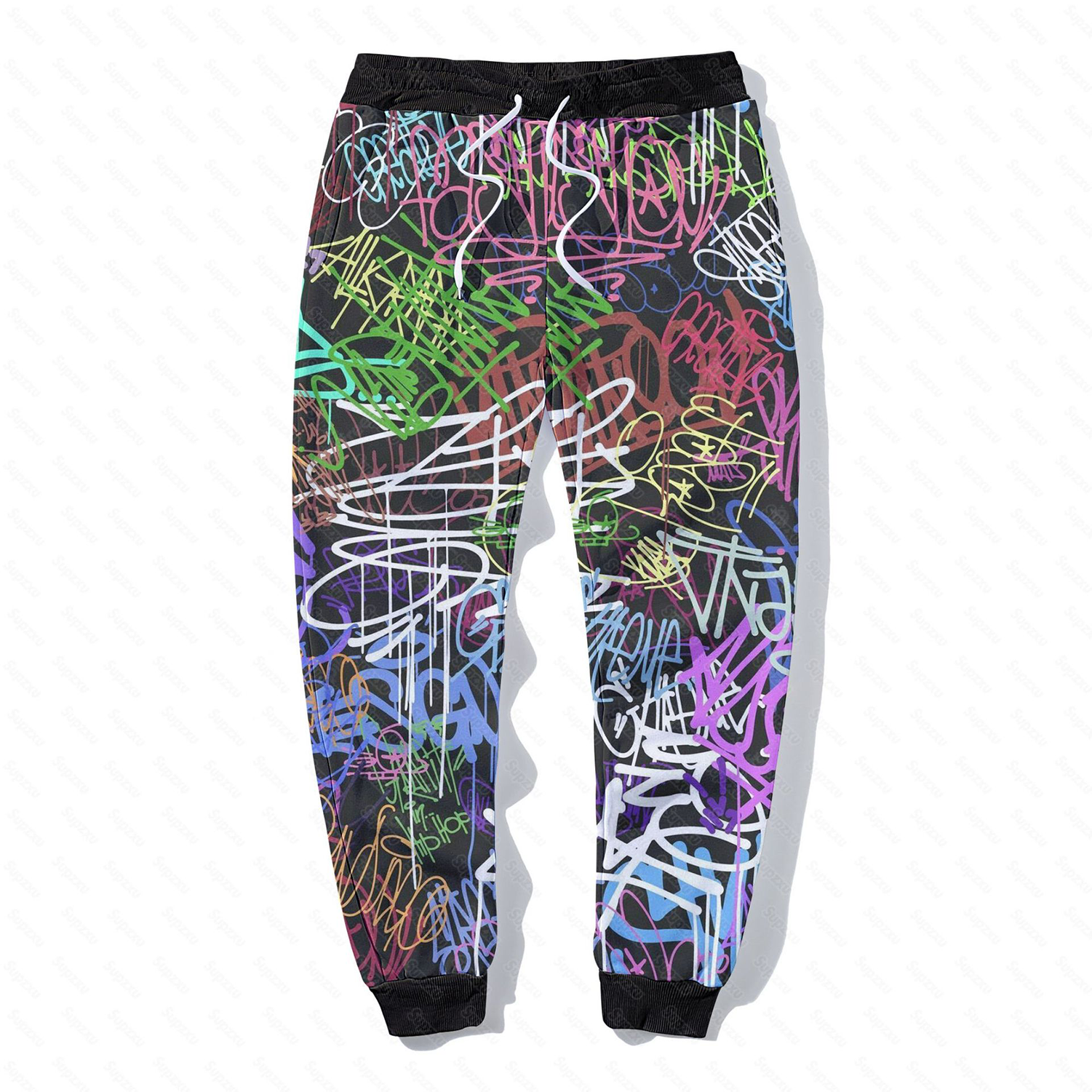Men's Floral Letter Graphic Print Drawstring Sweatpants 6