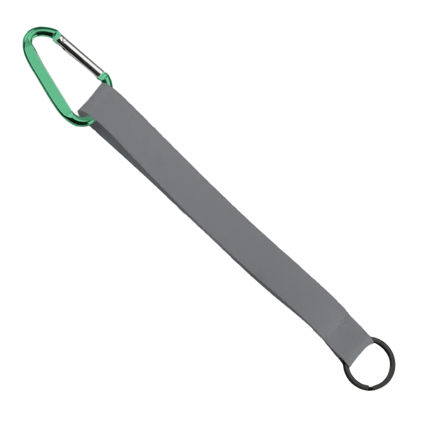 3/4" Sewn Polyester Keychain with Metal Split-Ring and Carabiner 163