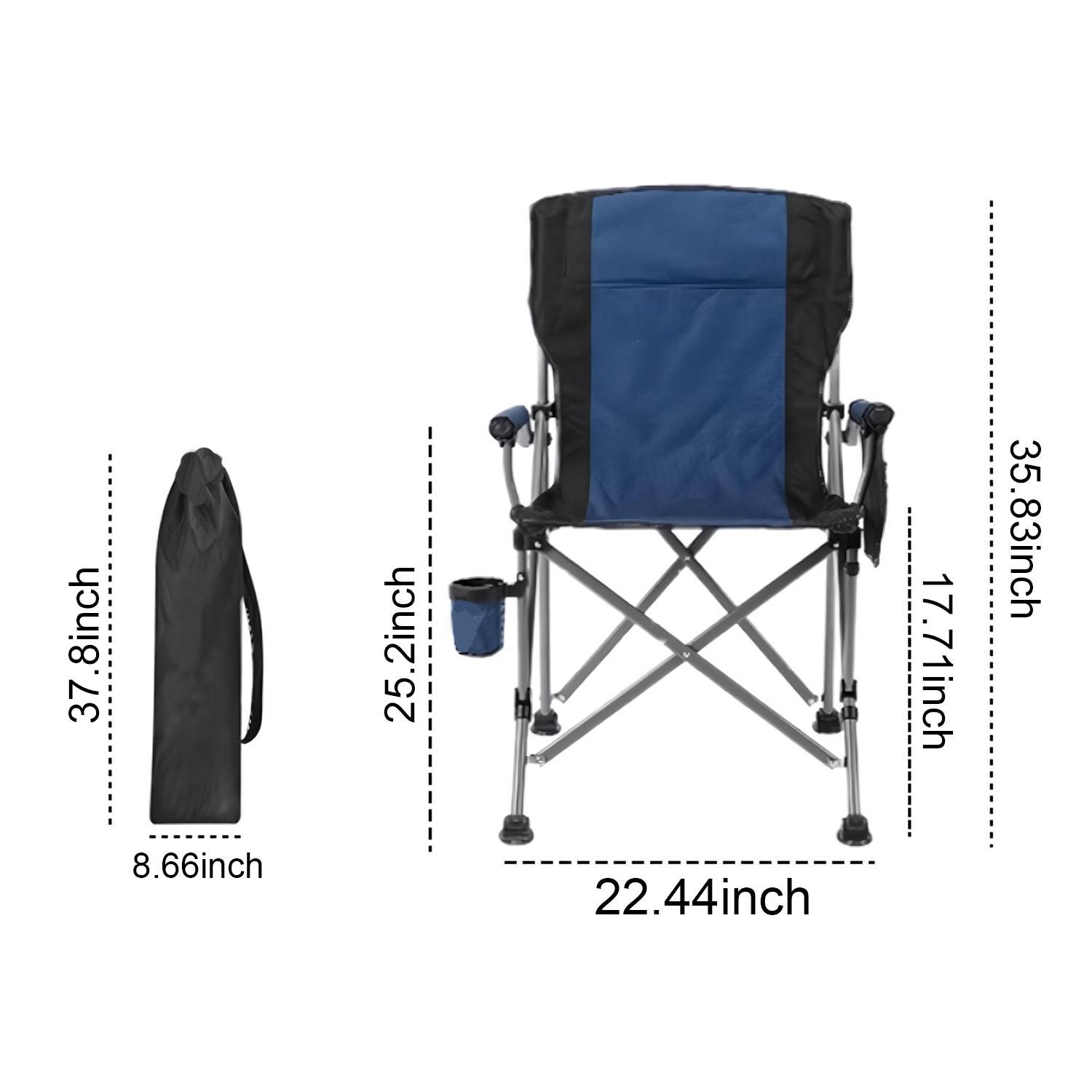 Foldable Camping Chair W/ Footrest 18