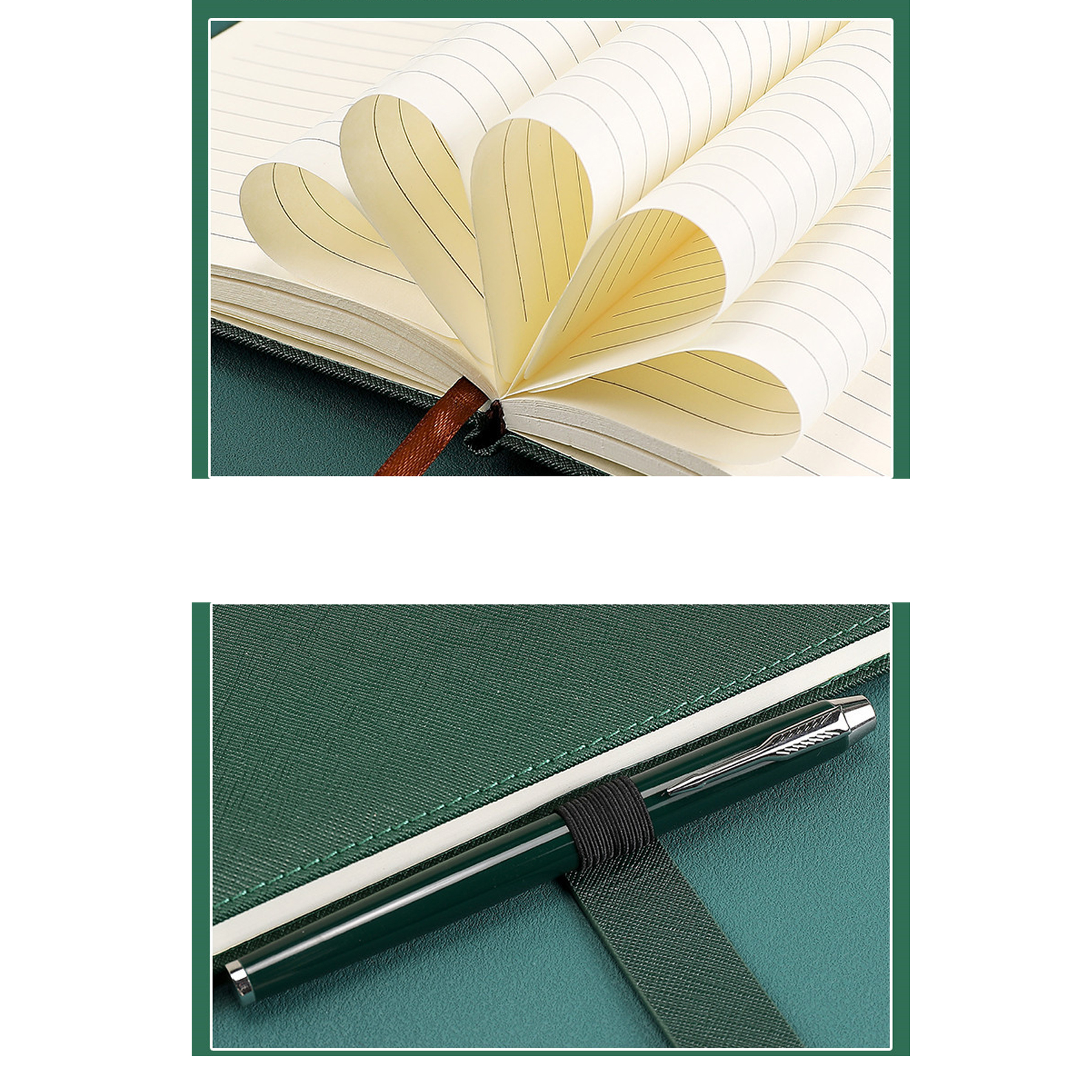 Leather A5 Lined Notebook with Pen Set 5