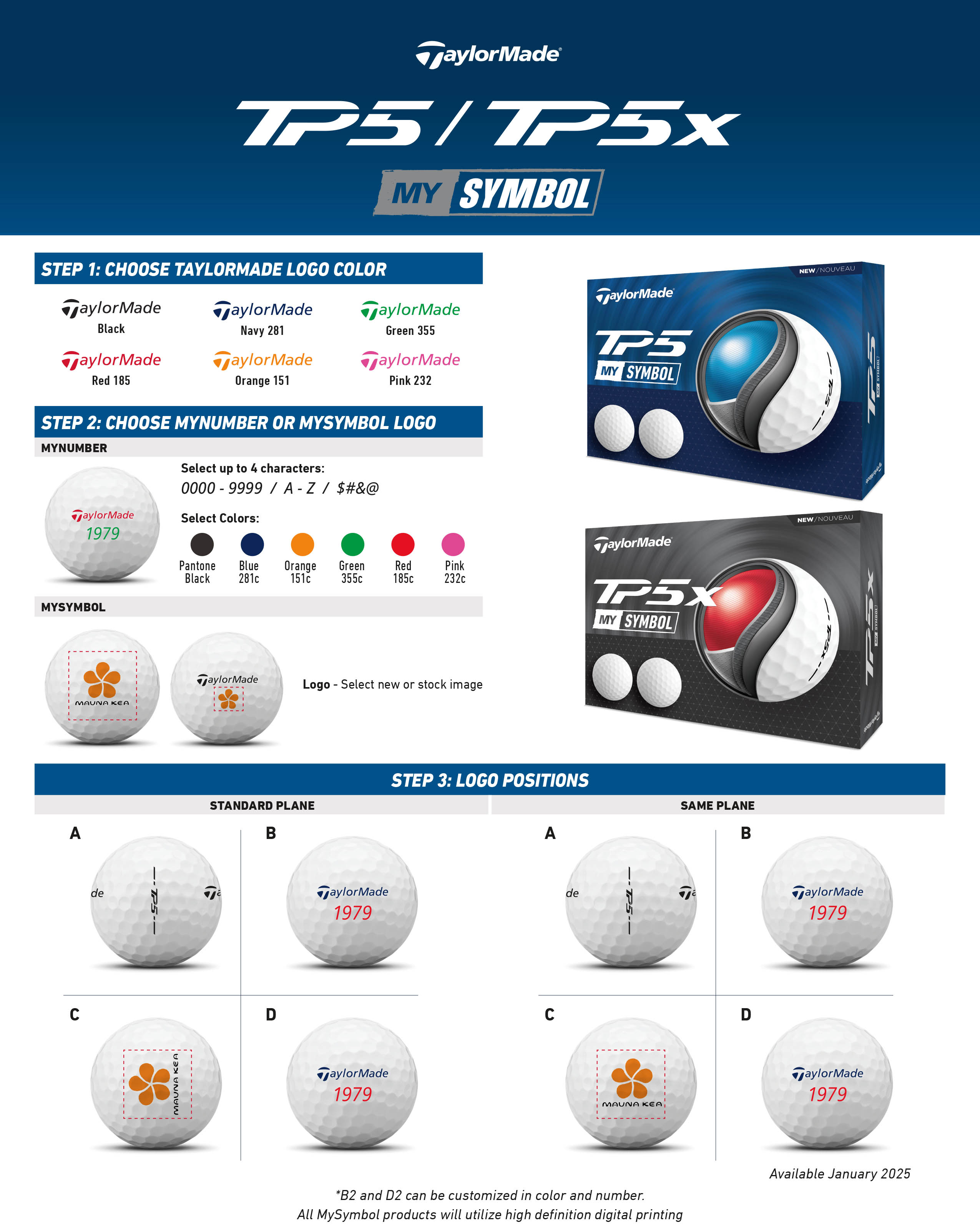 TaylorMade TP5 MySymbol Golf Balls 3