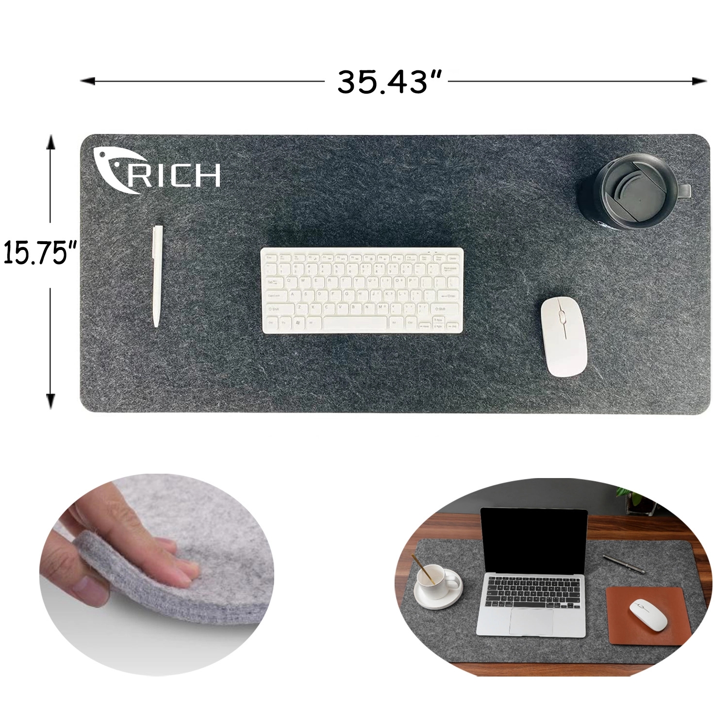 Large Wool Felt Desk Pad 1