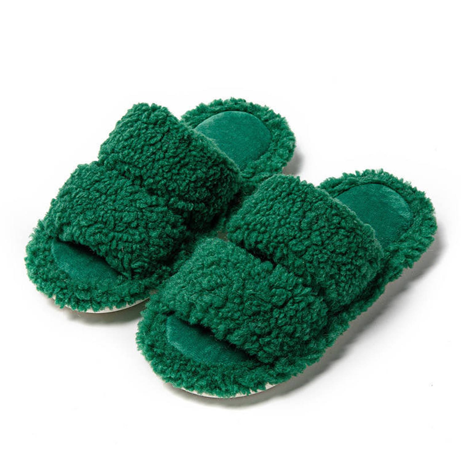 Womens Open Toe Fluffy House Slippers 6