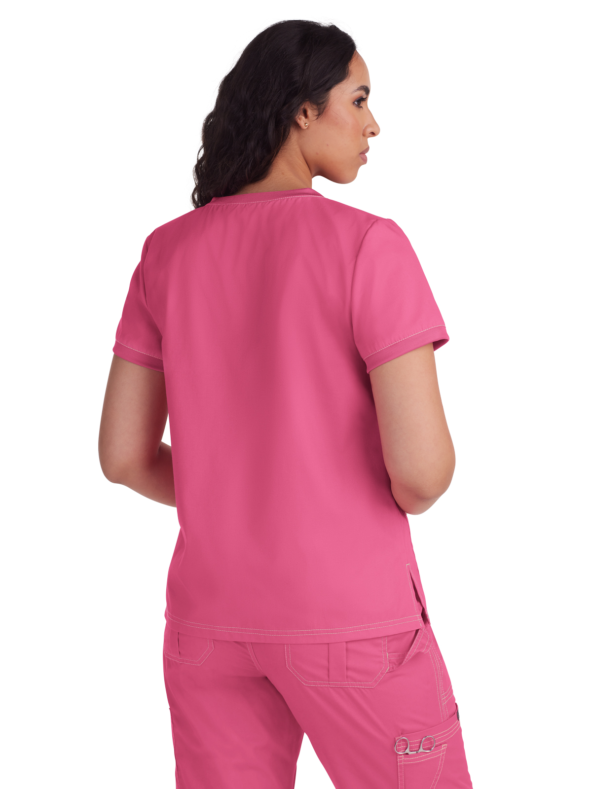 koi - Classics - Women's Three-Pocket Soft Rib Trim V-Neck Nicole Top 12