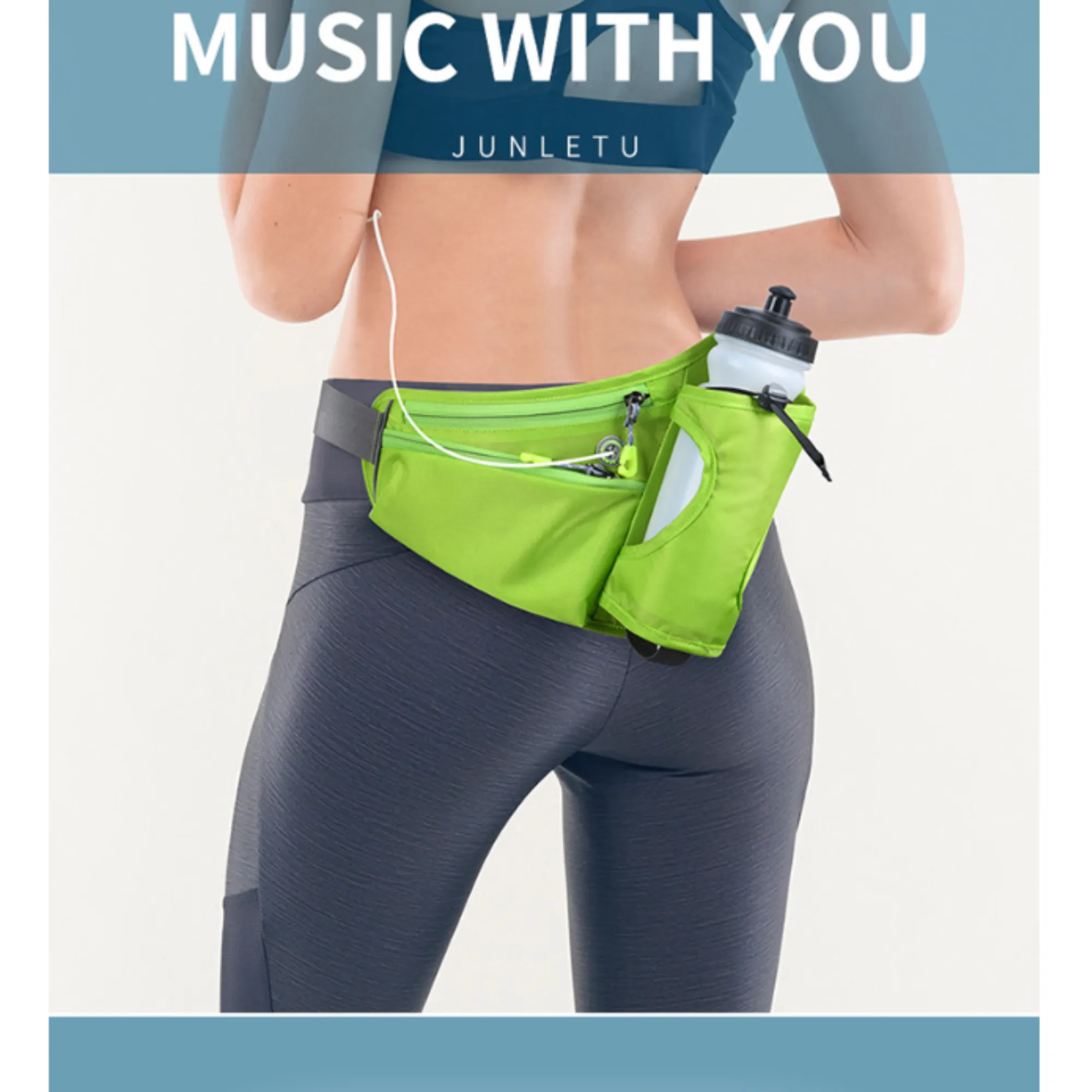 Colorful Sports Hydration Waist Packs with Reflective Strips 3