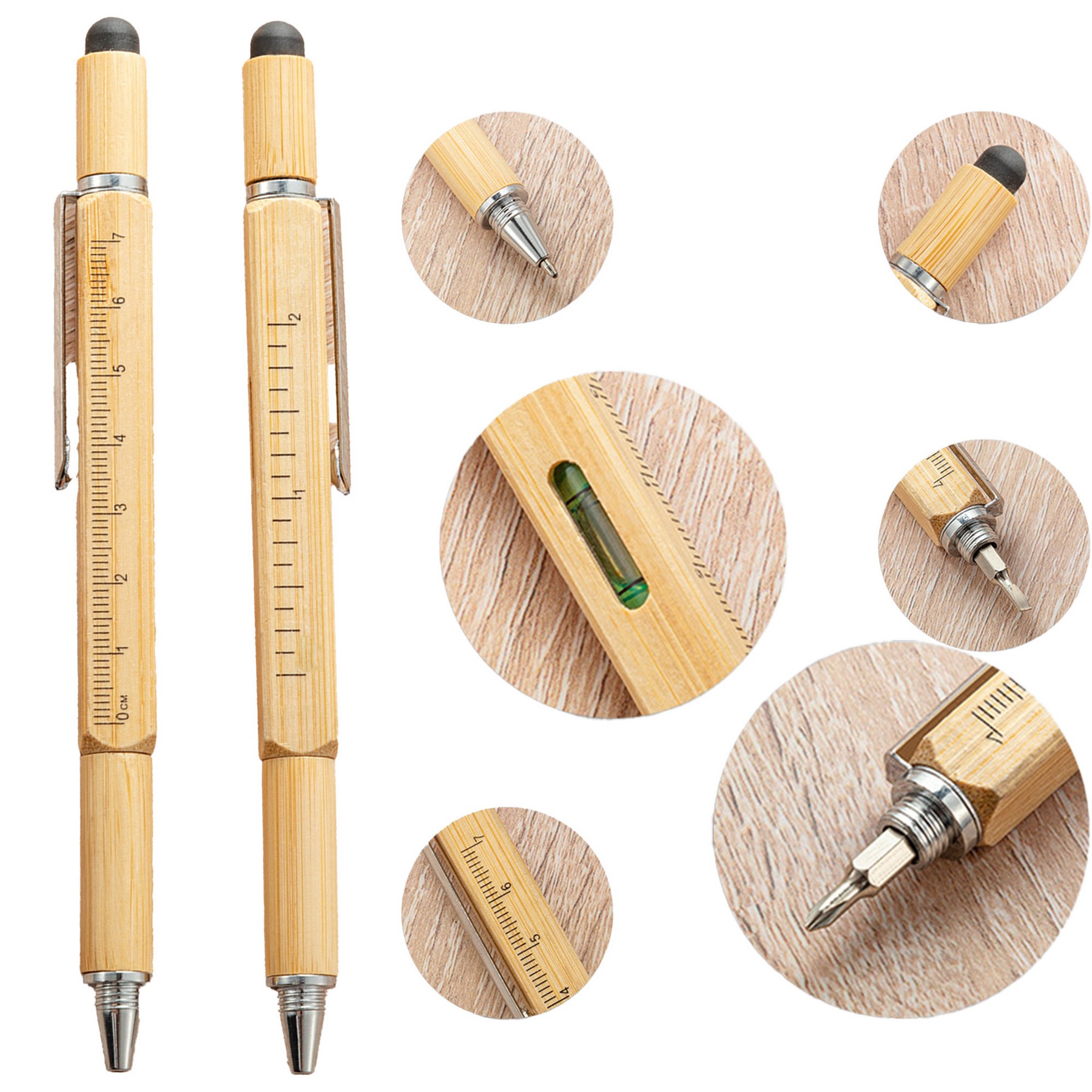 6-In-1 Bamboo Tool Pen With Screwdriver 3