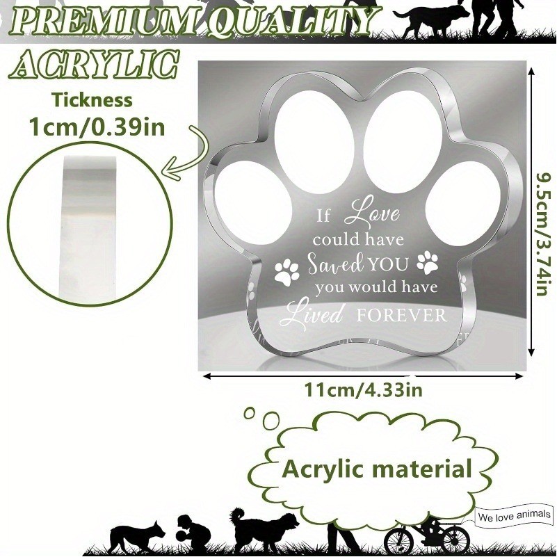 Laser-engraved Memorial Pet Acrylic crafts Headstone Markers 3