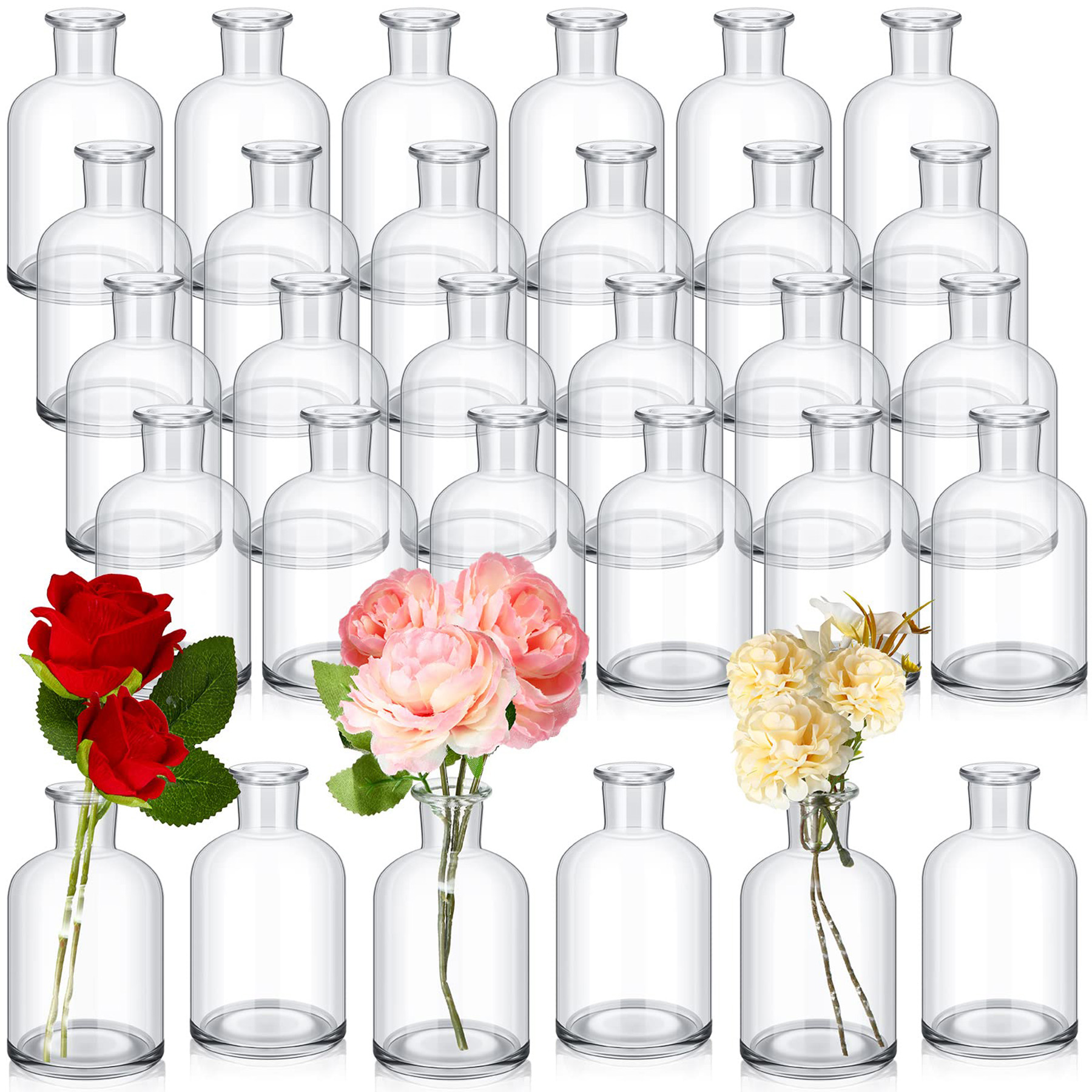 Glass Bud Vases Bulk Small Mini Flower Vases for Centerpieces 2