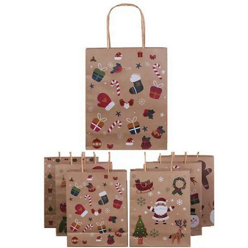 Christmas Kraft Paper Gift Bags