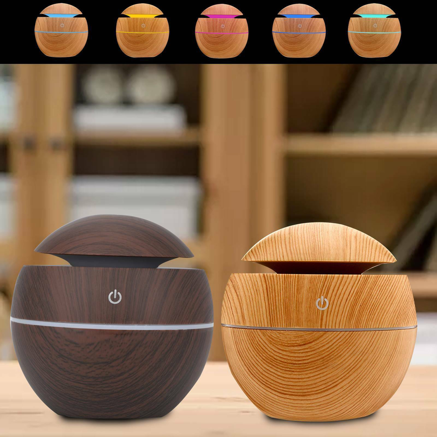 Wood Grain Led USB Air Humidifier 2