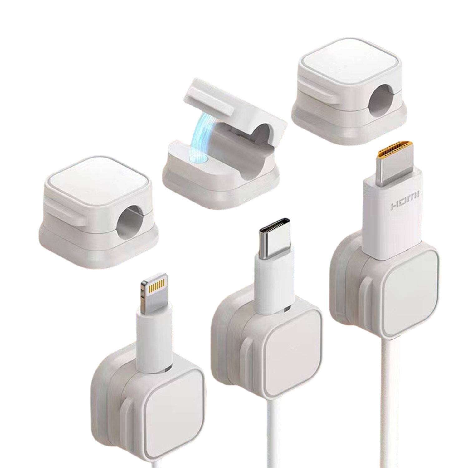6PCS Magnetic Cable Clips - Desk & Phone Cord Organizer 2