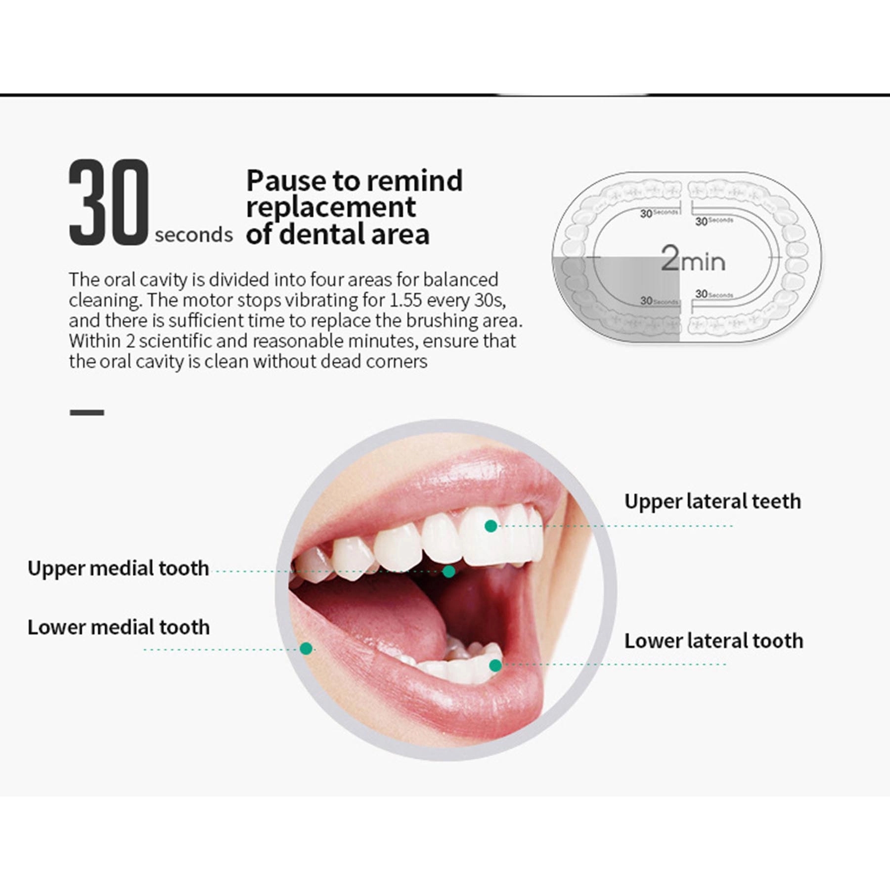 Sonic Electric Toothbrush Rechargeable With 3 Brush Heads 4