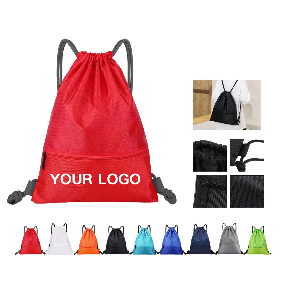 600D Oxford Drawstring Bag with Strong Carry Straps 9