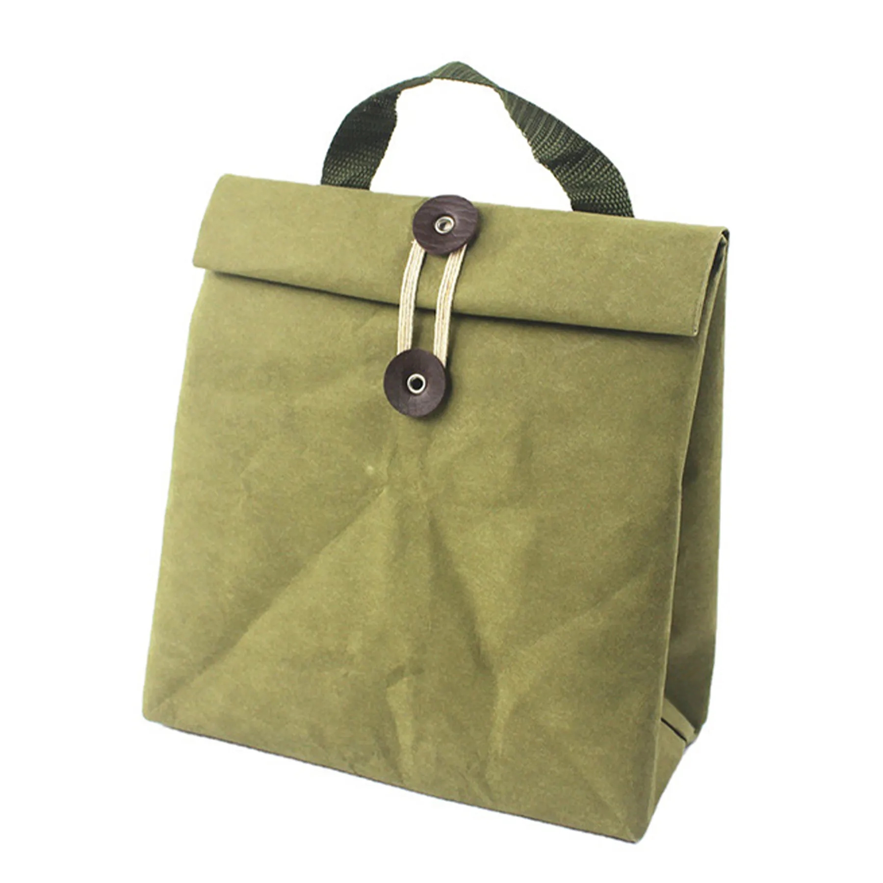 Paper Minimalist Green Washed Insulation Bag 2