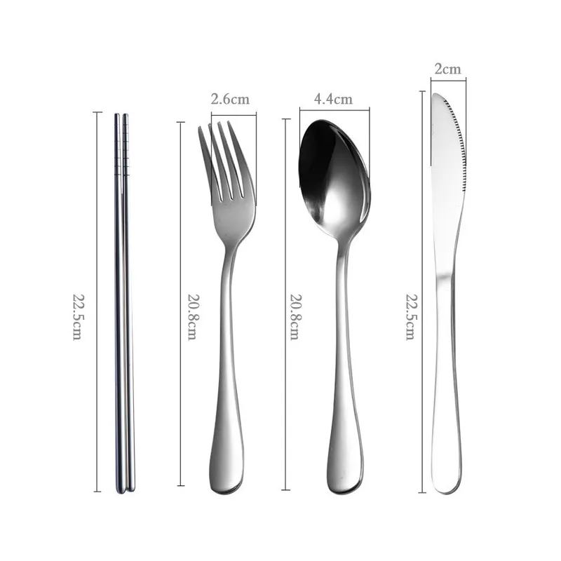 Portable Stainless Steel Tableware Set 8 Pieces 5