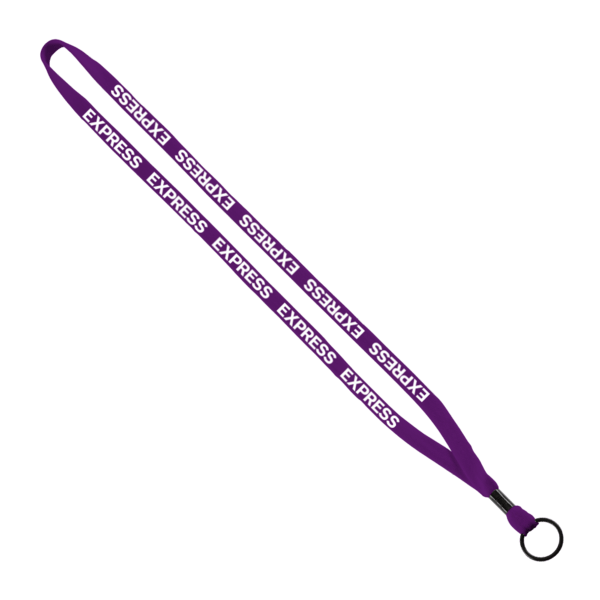 1/2" Cotton Lanyard with Metal Crimp & Split-Ring 18