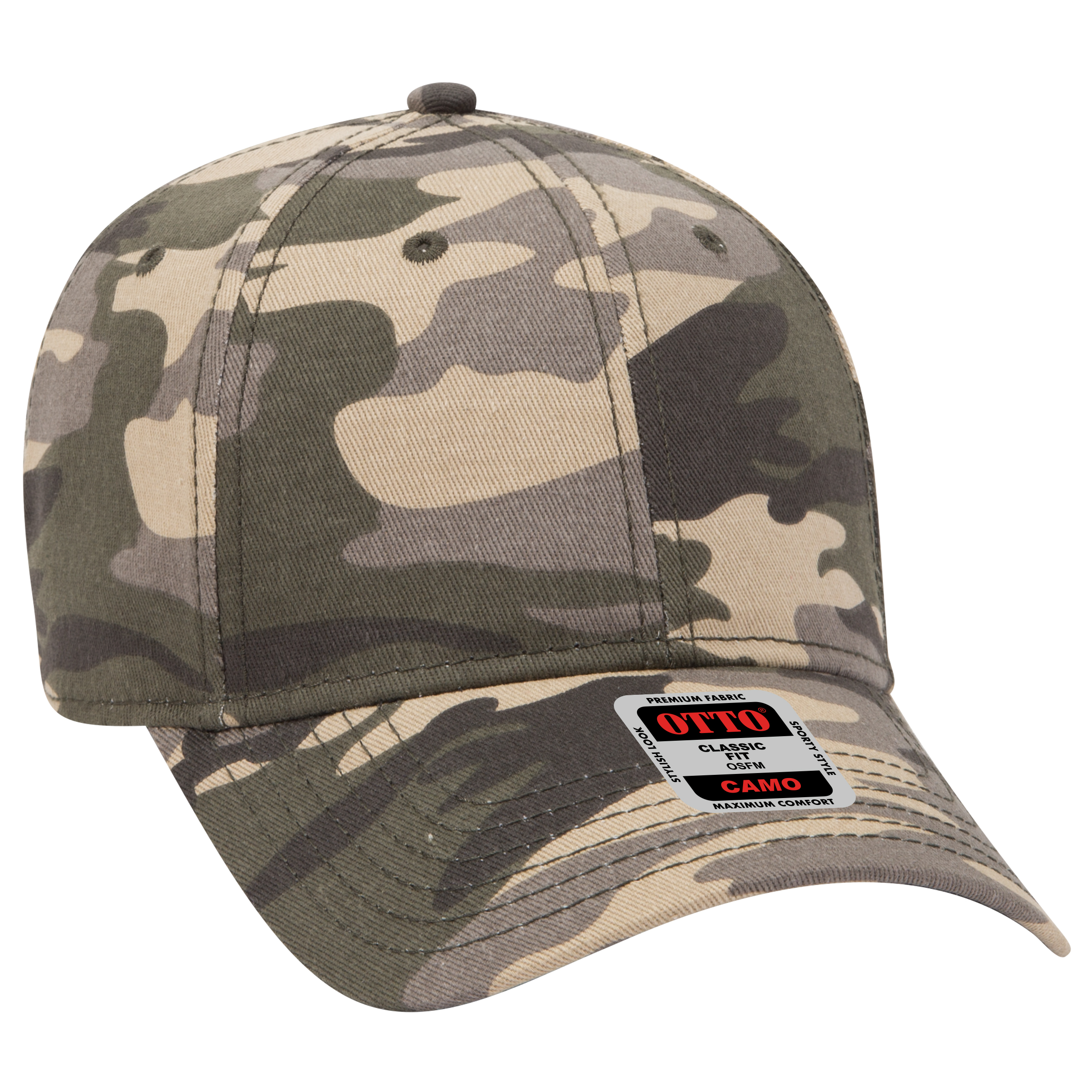 OTTO CAP® Camouflage 6 Panel Low Profile Baseball Cap 3