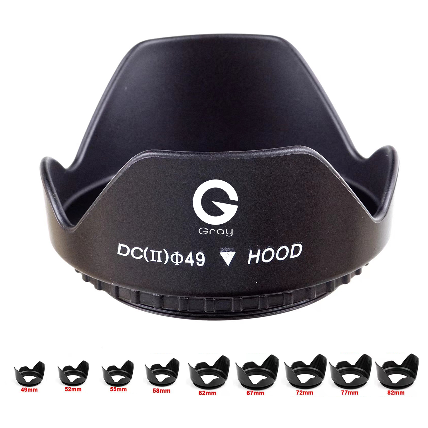 58MM Camera Lens Hood (from 49MM to 82MM)