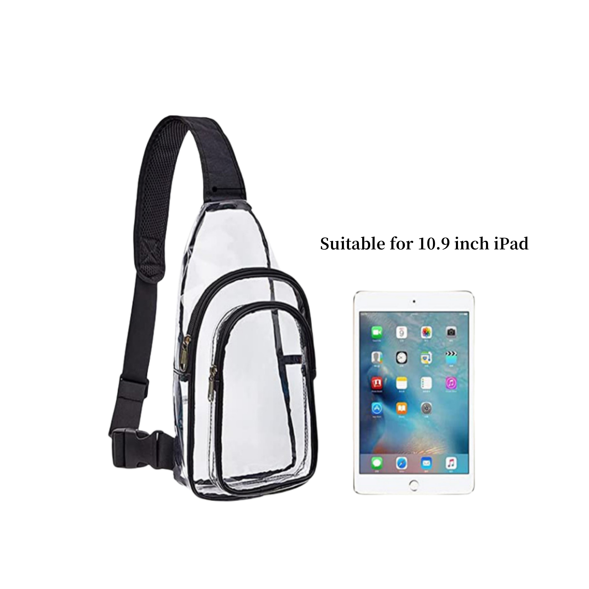 Stadium Approved PVC Sling Bag Crossbody Backpack 3