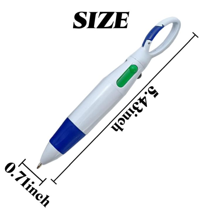 4-in-1 Retractable Carabiner Multicolor Ballpoint Pens 1