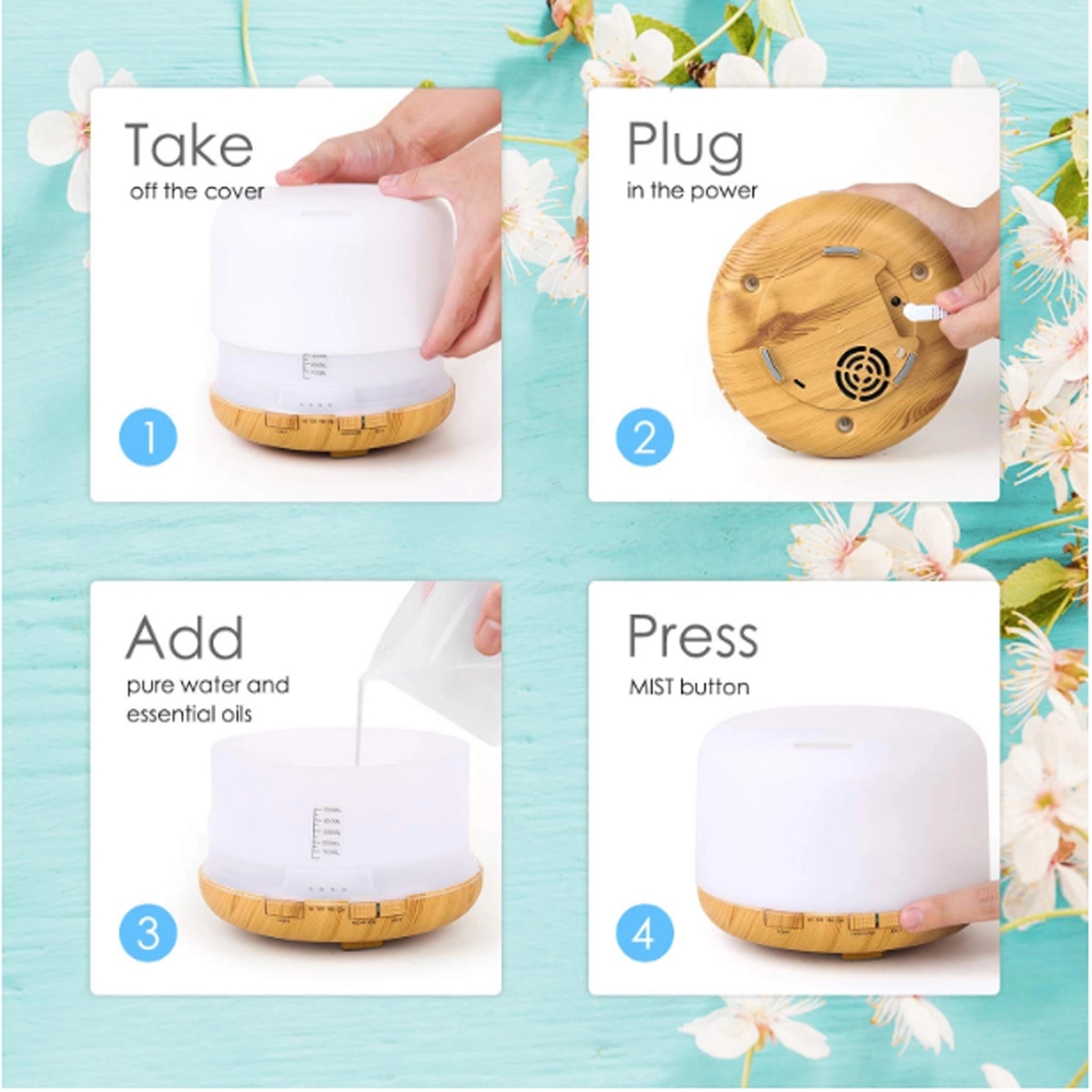 500ml Remote Control Diffusers for Essential Oils 1