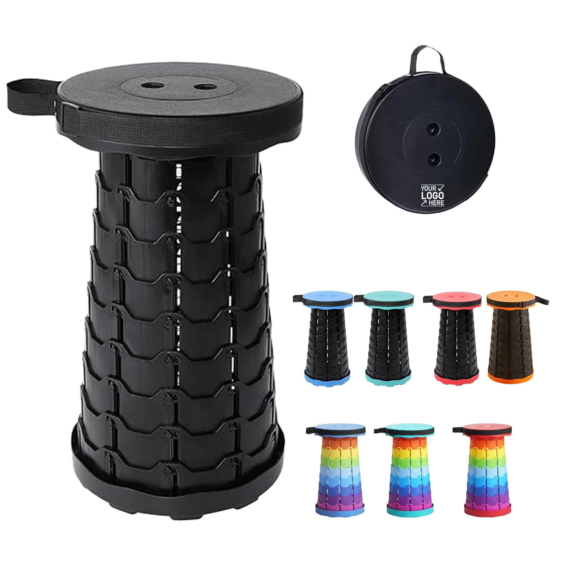 Foldable Telescoping Stool Retractable Collapsible Camping S 8