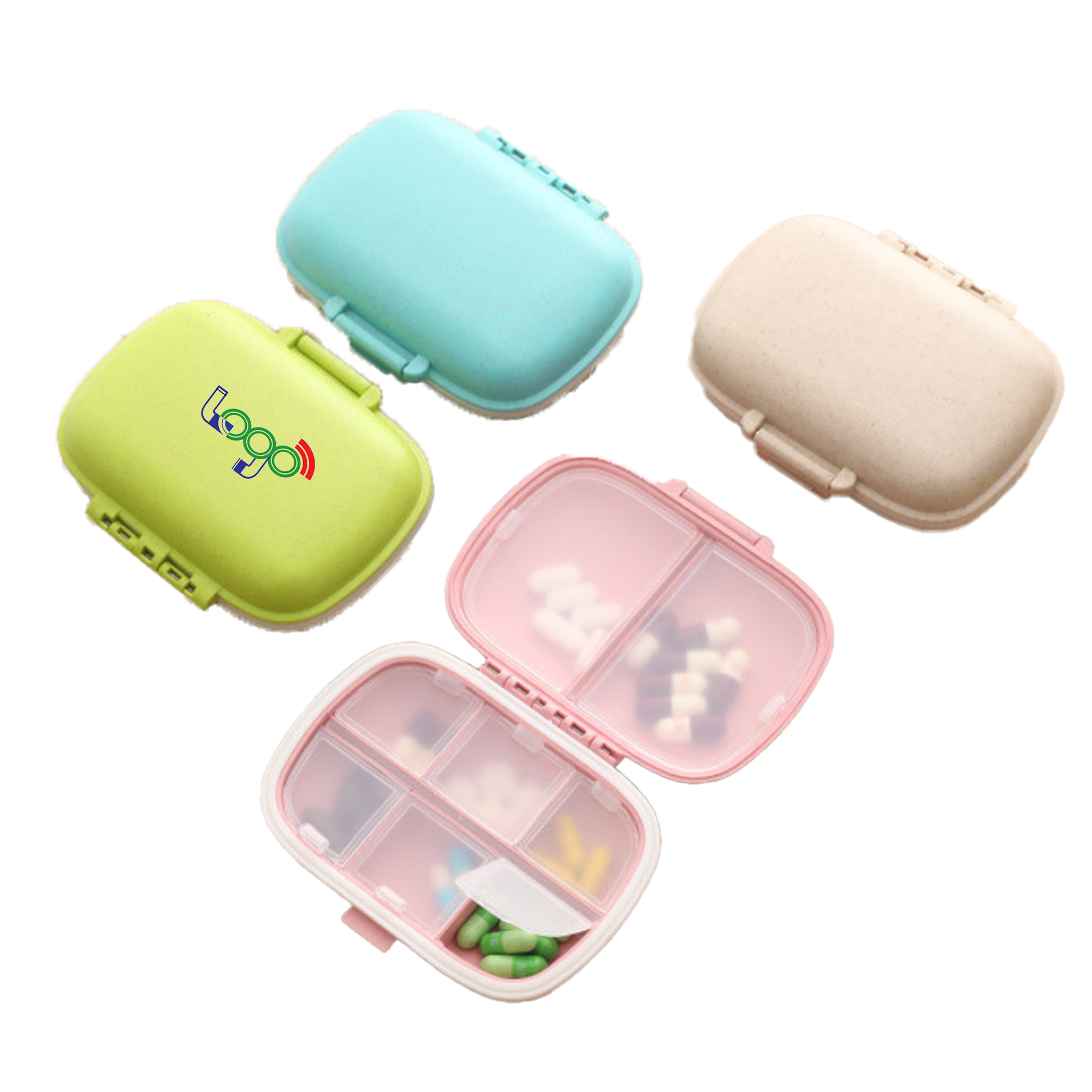 Weekly Portable Sealed Pill Box 8-Grid Moisture-Proof Storage Case 2